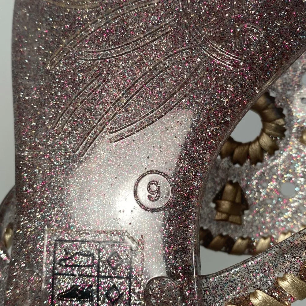 Jack Rogers Sparkle Rubber Jelly Thong Sandals Women Size 9 - Picture 8 of 8